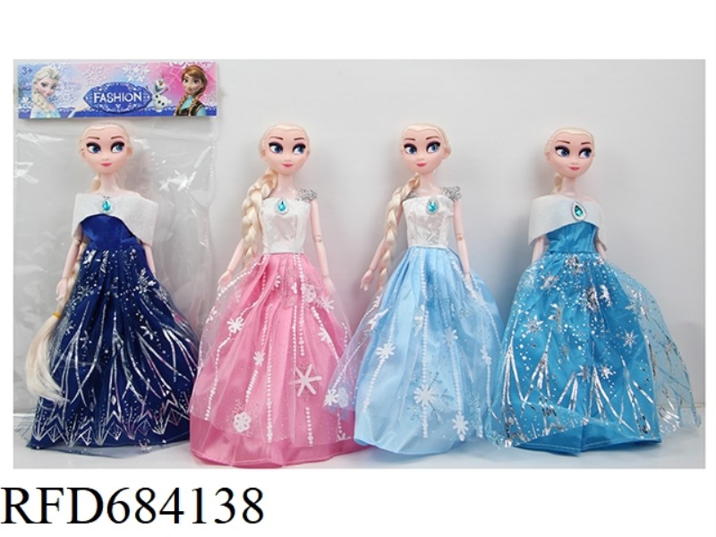 11.5 INCH 9 JOINTS 27 CM REAL COLOR PRINTING EYE FASHION DRESS SNOW PRINCESS+SHOES