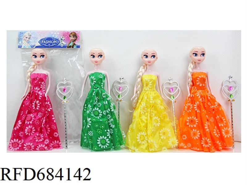 11.5 INCH 5 JOINTS 27 CM REAL COLOR PRINTING EYE WHIP SNOW PRINCESS+SHOES+FAIRY WAND.