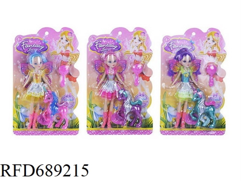 8-INCH FLOWER FAIRY BARBIE DOLL+ELF HORSE