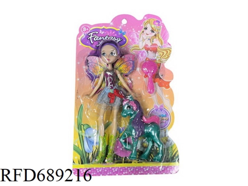 8-INCH FLOWER FAIRY BARBIE DOLL+ELF HORSE