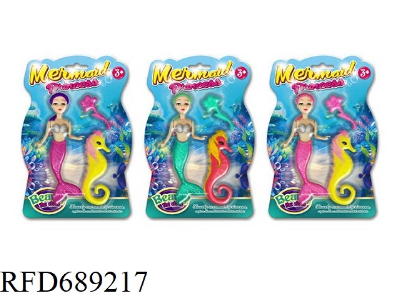 5-INCH BARBIE DOLL MERMAID+SEAHORSE