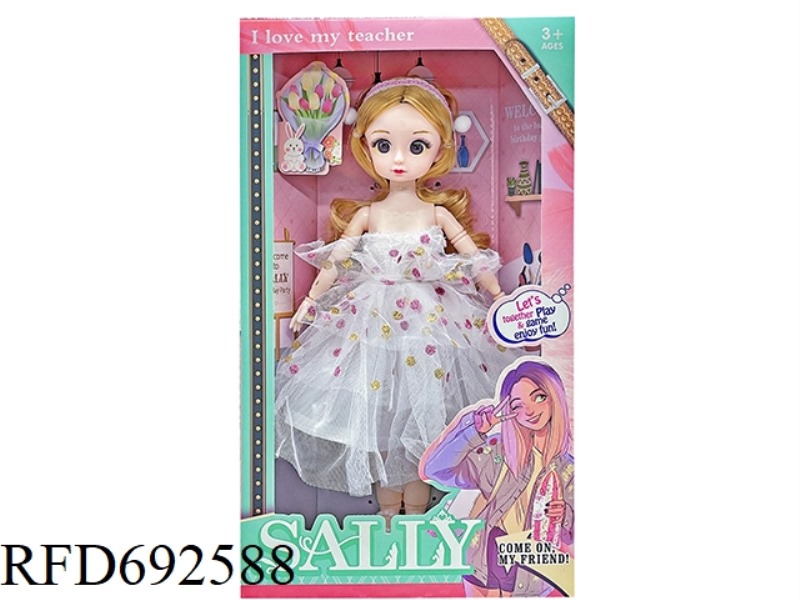 A 12-INCH SOLID AND CUTE GIRL DRESSED UP AS A GIRL DOLL