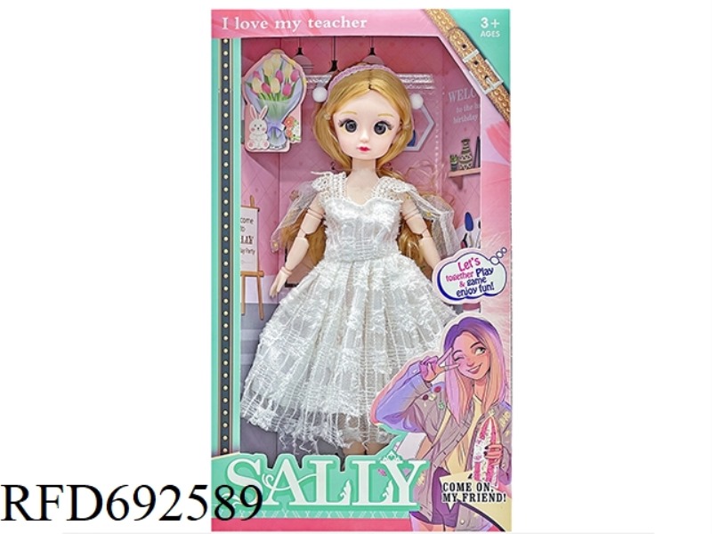 A 12-INCH SOLID AND CUTE GIRL DRESSED UP AS A GIRL DOLL