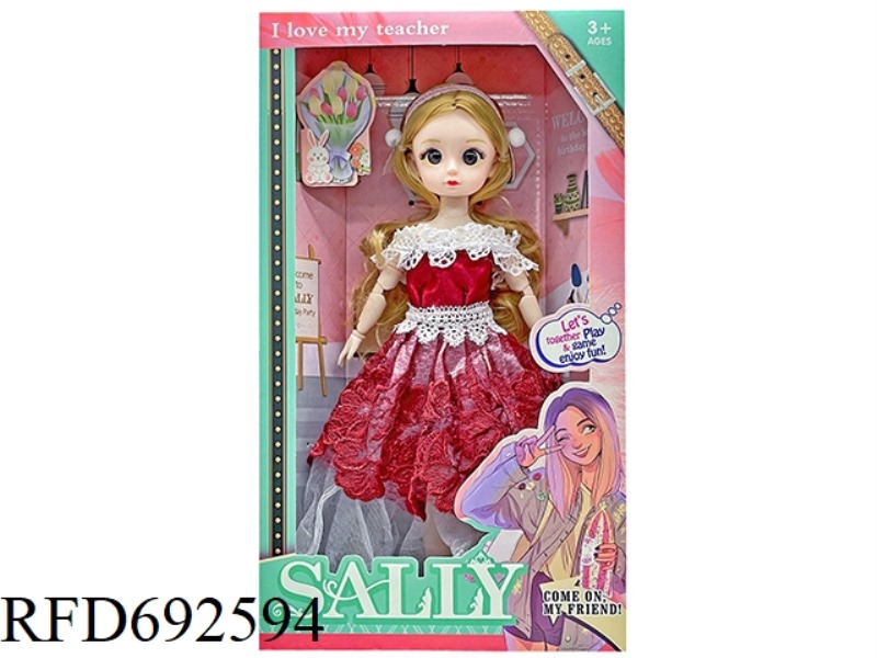A 12-INCH SOLID AND CUTE GIRL DRESSED UP AS A GIRL DOLL