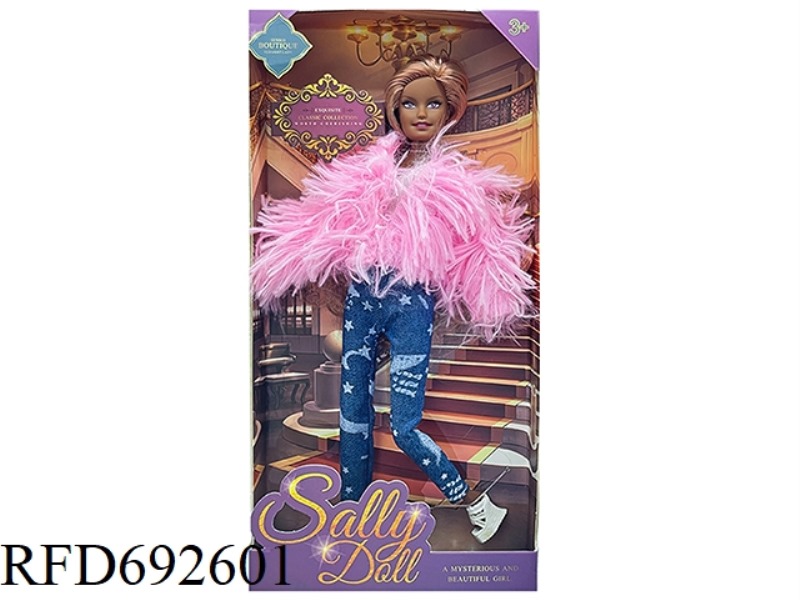 A CUTE 11-INCH BLACK GIRL DRESSED UP AS A BARBIE DOLL