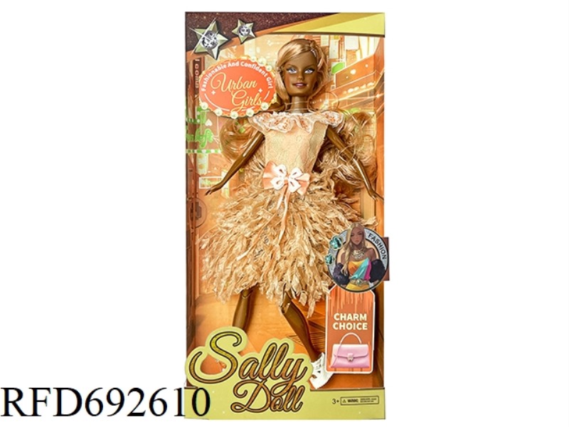 A CUTE 11-INCH BLACK GIRL DRESSED UP AS A BARBIE DOLL