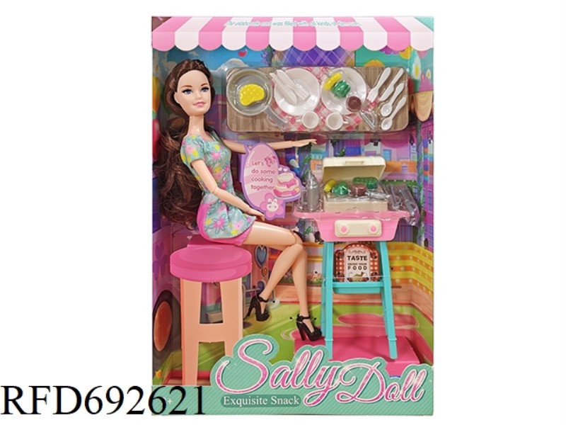 11-INCH SOLID AND CUTE GIRL DRESSED UP AS A BARBIE DOLL + BLISTER ACCESSORIES