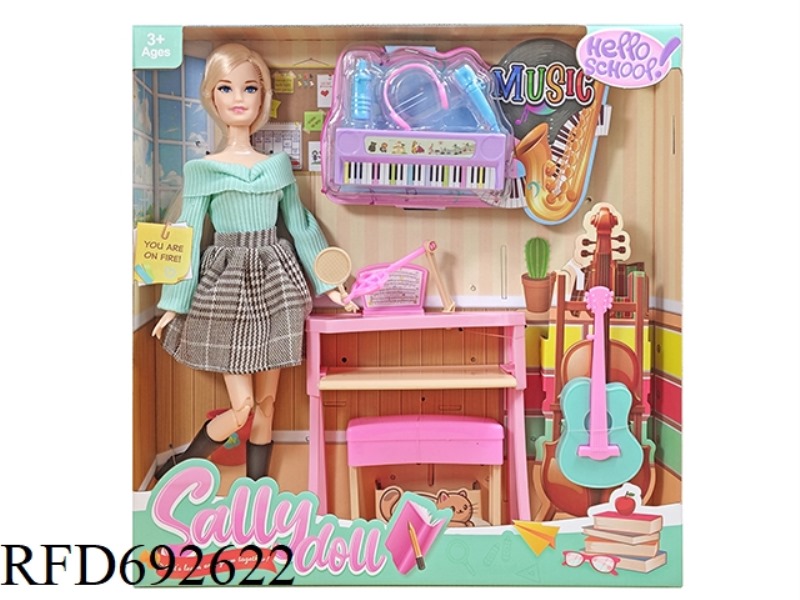 11-INCH SOLID AND CUTE GIRL DRESSED UP AS A BARBIE DOLL WITH ACCESSORIES