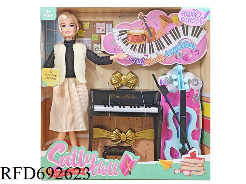 11-INCH SOLID AND CUTE GIRL DRESSED UP AS A BARBIE DOLL WITH ACCESSORIES