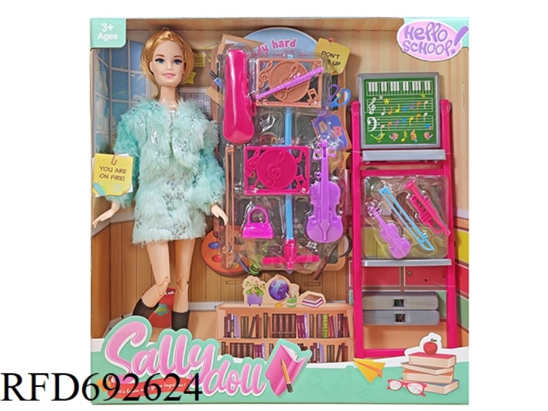 11-INCH SOLID AND CUTE GIRL DRESSED UP AS A BARBIE DOLL WITH ACCESSORIES
