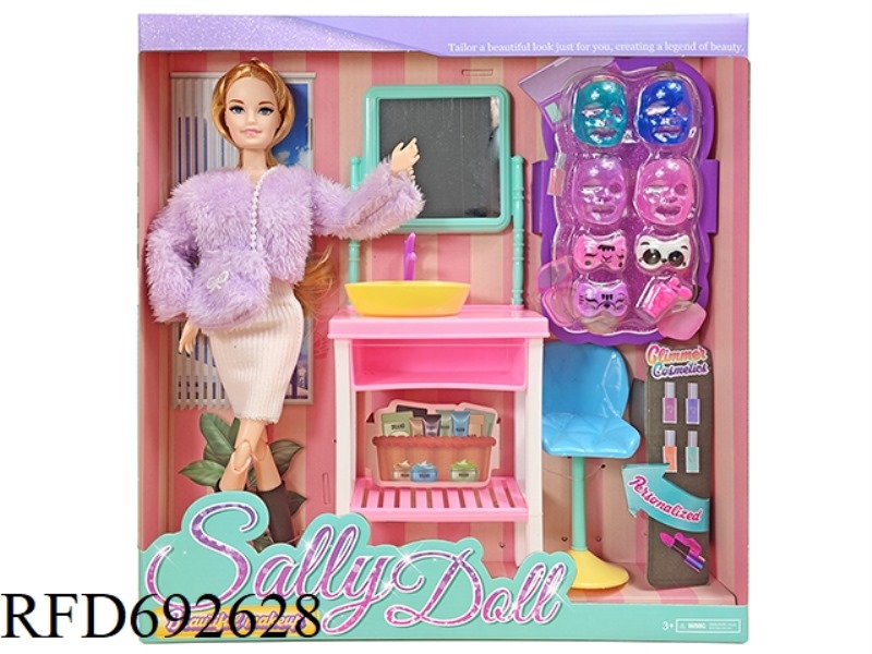 11-INCH SOLID AND CUTE GIRL DRESSED UP AS A BARBIE DOLL WITH ACCESSORIES