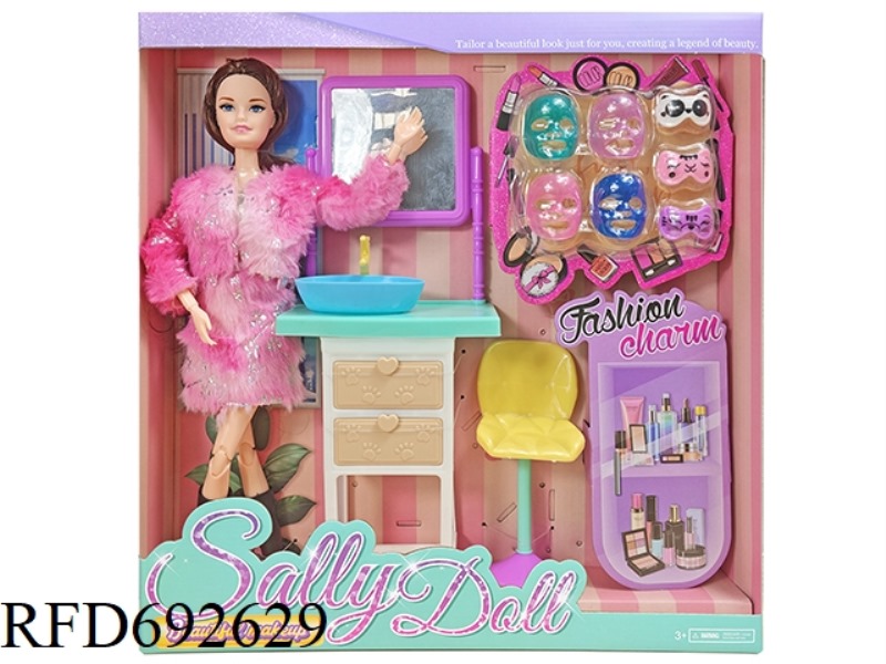 11-INCH SOLID AND CUTE GIRL DRESSED UP AS A BARBIE DOLL WITH ACCESSORIES