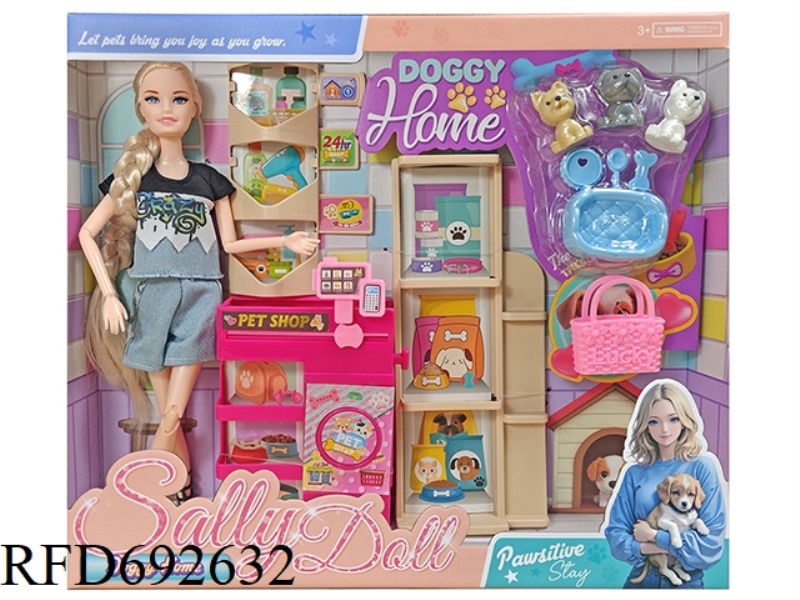 11-INCH SOLID AND CUTE GIRL DRESSED UP AS A BARBIE DOLL WITH ACCESSORIES