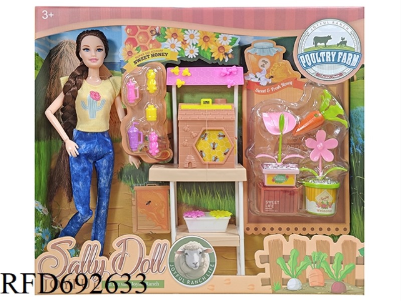 11-INCH SOLID AND CUTE GIRL DRESSED UP AS A BARBIE DOLL WITH ACCESSORIES