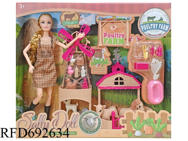 11-INCH SOLID AND CUTE GIRL DRESSED UP AS A BARBIE DOLL WITH ACCESSORIES