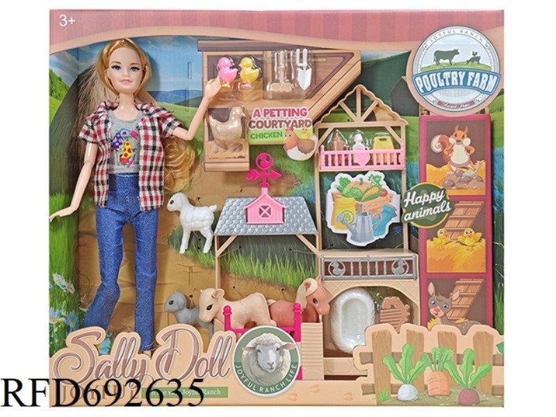 11-INCH SOLID AND CUTE GIRL DRESSED UP AS A BARBIE DOLL WITH ACCESSORIES