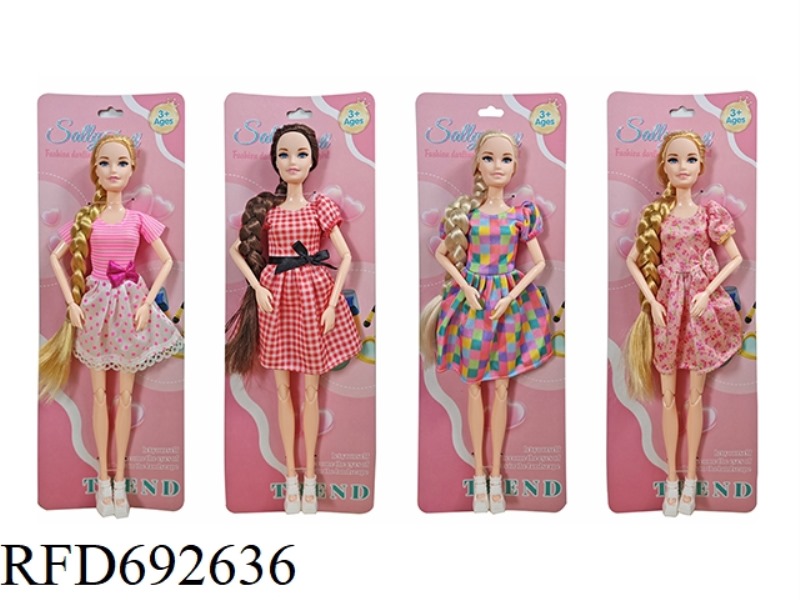A CUTE 11-INCH GIRL DRESSED UP AS A BARBIE DOLL