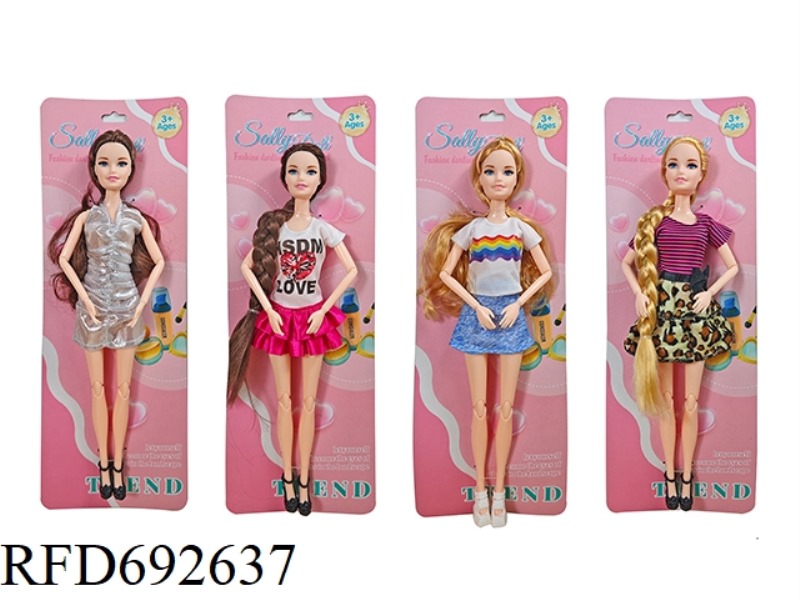 A CUTE 11-INCH GIRL DRESSED UP AS A BARBIE DOLL