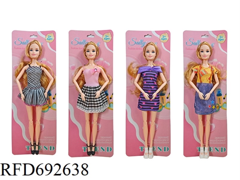A CUTE 11-INCH GIRL DRESSED UP AS A BARBIE DOLL