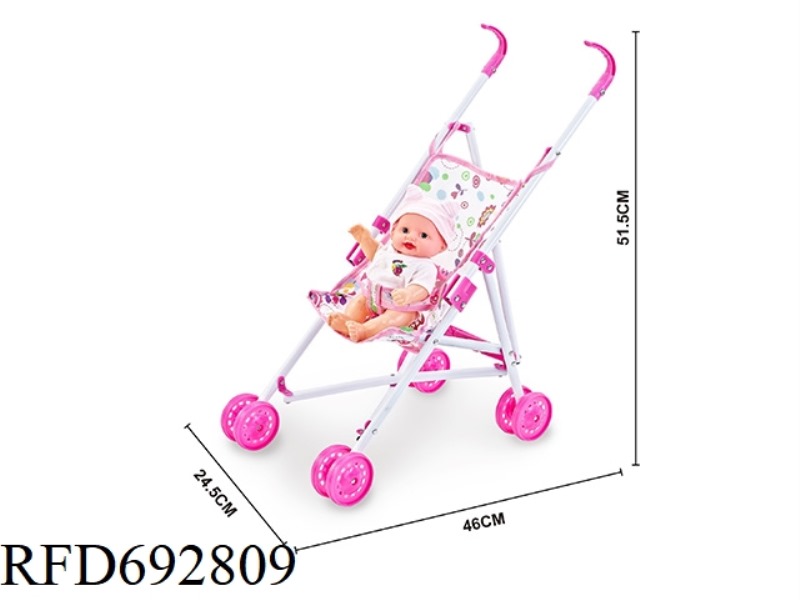 IRON CART WITH 10-INCH MUSIC EMPTY DOLL