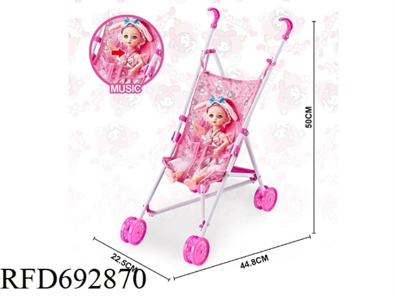 PINK PLASTIC CAR (MELODY) WITH 12-INCH SOUND GIRL'S MUSIC
