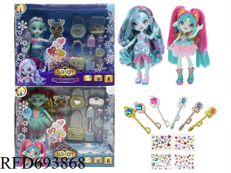 MAGIC MIXIES THEME SERIES 6.5-INCH 12-JOINT REAL BODY MAGIC ELF MAKEUP SET
