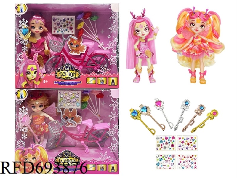MAGIC MIXIES THEME SERIES 6.5-INCH 12-JOINT REAL BODY MAGIC ELF WITH BICYCLE SET