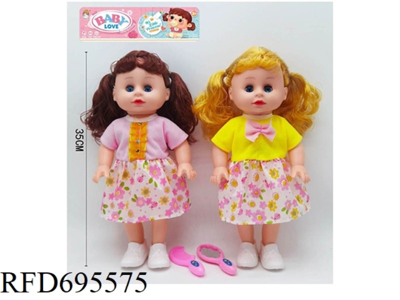 14-INCH 35-CENTIMETER DOLL WITH 4 SOUNDS, IC, BLINKING, COMB AND MIRROR