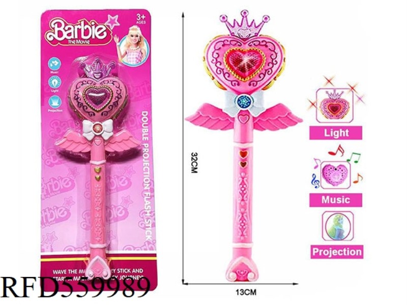 LIGHTS MUSIC BARBIE MAGIC STICK FLASH STICK WITH PROJECTION