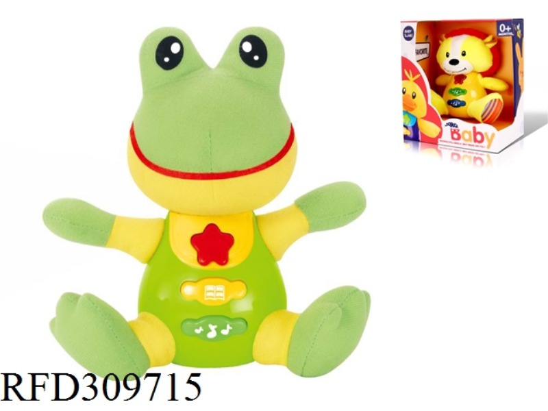 15CM PLUSH PUZZLE FROG WITH LIGHT AND MUSIC