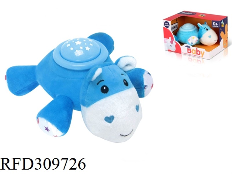 20CM PLUSH SOUND AND LIGHT SOOTHES BLUE HIPPOPOTAMUS