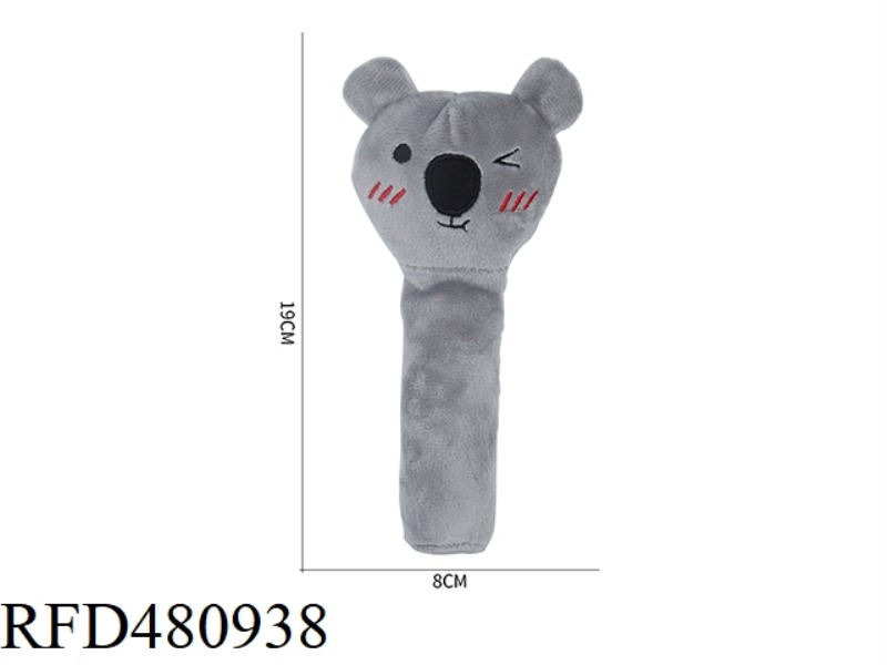 PLUSH WHITE BEAR RATTLE BB STICK