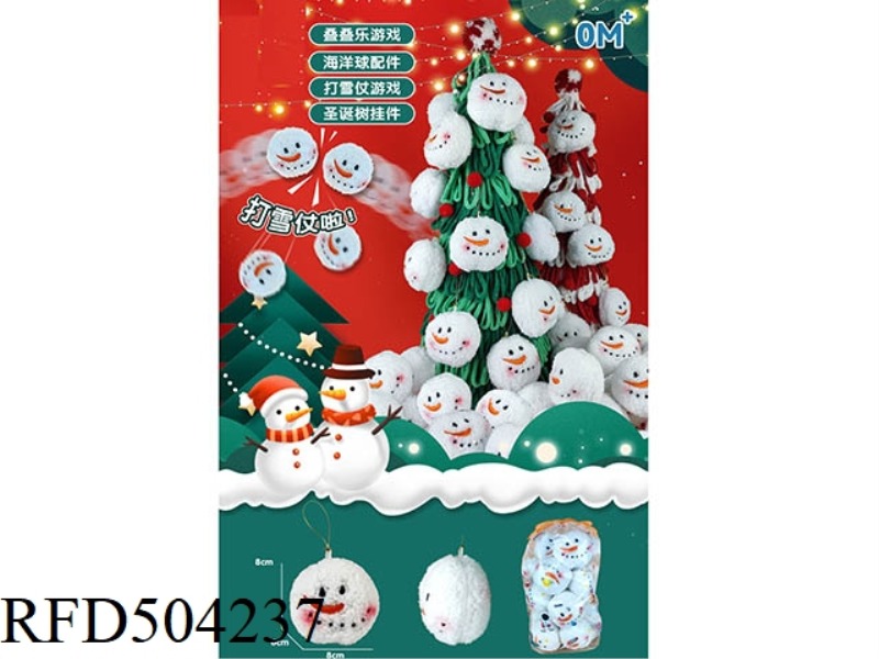 CHRISTMAS BOBBLE SNOWMAN SMALL HANGING PIECES (18PCS)