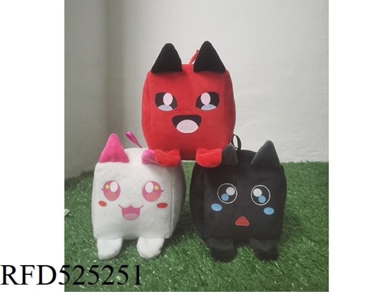 15CM PLUSH SQUARE CAT RING BELL