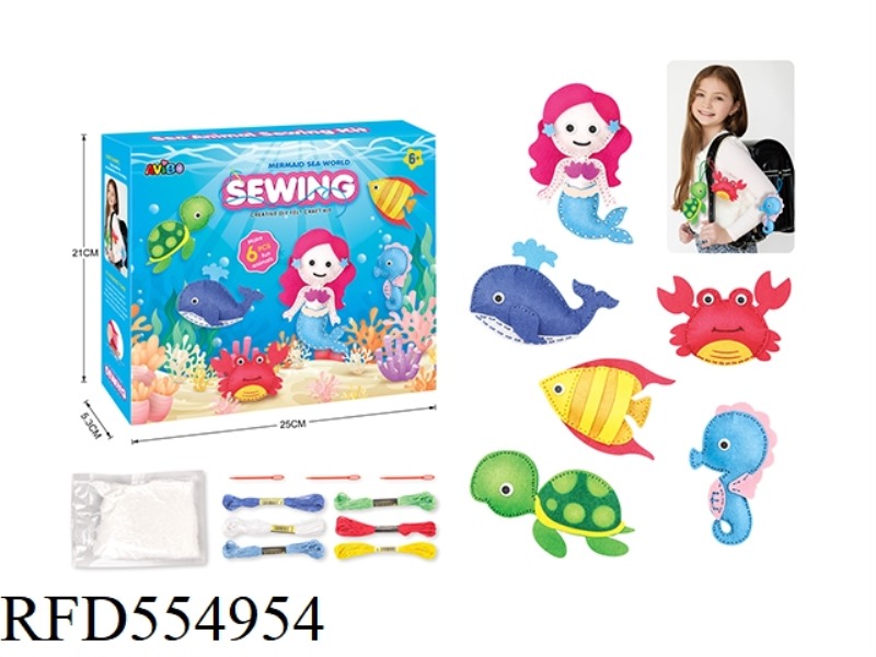 DIY MARINE SEWING PLUSH ANIMAL ART SET 6 PIECES