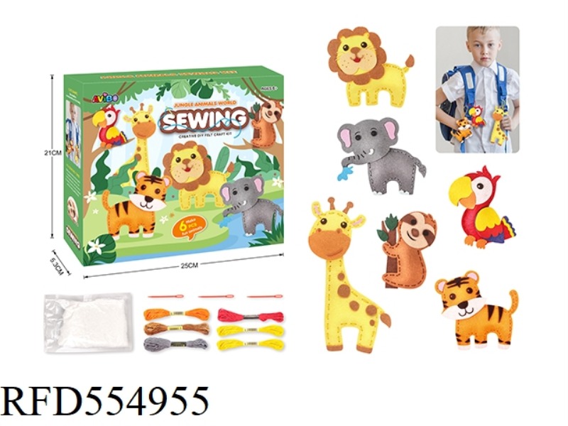 DIY ANIMAL SEWING PLUSH ANIMAL ART SET 6 PIECES