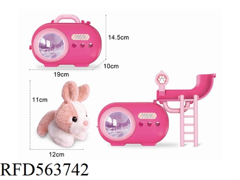 PLUSH RABBIT PET CARRIER + LIGHTING