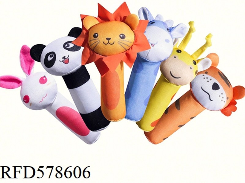 BABY PLUSH ANIMAL HAND SHAKE BB STICK (6 MIX)