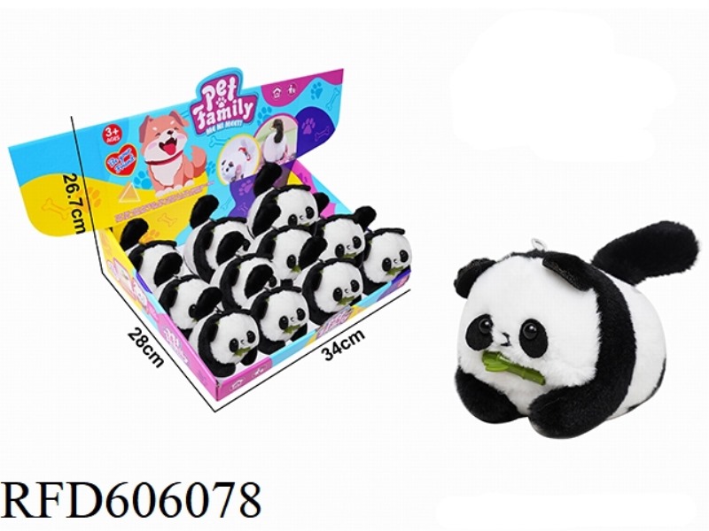 PLUSH STRING WAGGING TAIL ANIMAL - PANDA, WITH BB RING 12PCS
