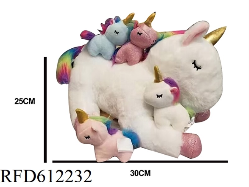 (CUSTOMIZABLE) CUSTOM UNICORN FUR TOY NET RAINBOW MOTHER AND CHILD ANIMAL DOLL CROSS-BORDER CHILD AN