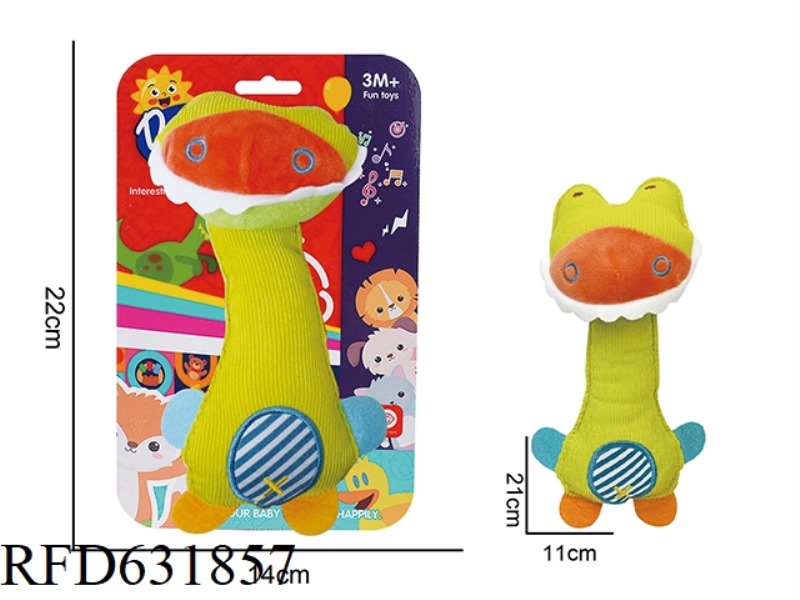 BABY PUZZLE PLUSH SOOTHING TOY CROCODILE HAND GRIP RINGING BB STICK