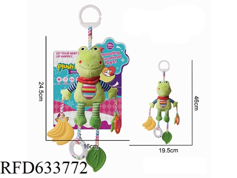 PLUSH FROG BEDHEAD CART PENDANT GUM RINGING SOOTHING TOY