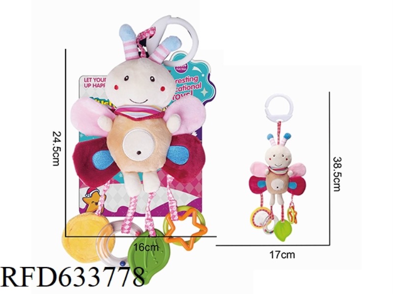 PLUSH RABBIT BEDSIDE CART PENDANT, TEETHING AND SOOTHING TOY
