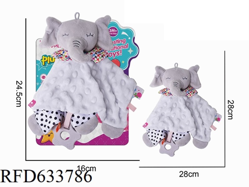 GREY ELEPHANT BABY SOOTHING TOWEL PLUSH DOLL