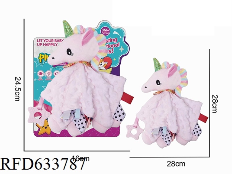 PINK UNICORN BABY SOOTHING TOWEL PLUSH DOLL