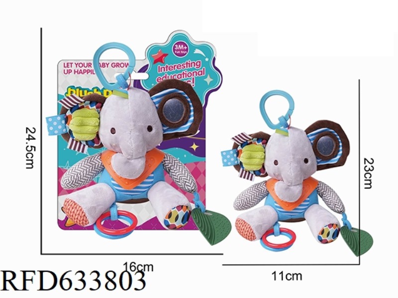 PLUSH SCARF MONKEY STROLLER BEDSIDE PENDANT, BELL RINGING BABY TOY
