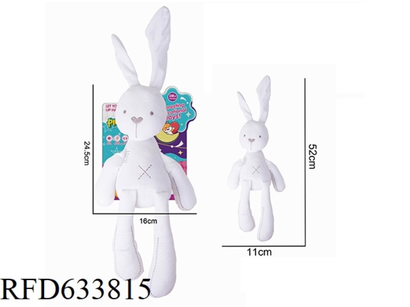 WHITE LONG LEGGED RABBIT SOOTHES PLUSH TOY