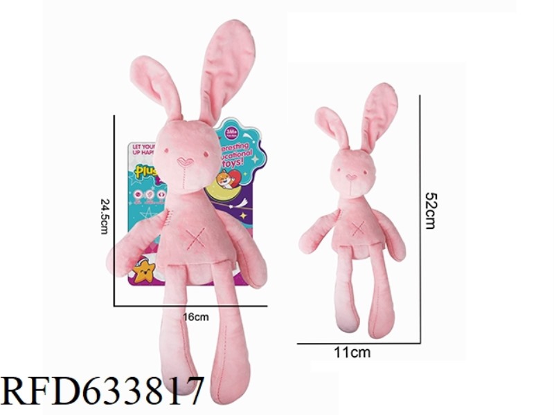PINK LONG LEGGED RABBIT SOOTHES PLUSH TOY