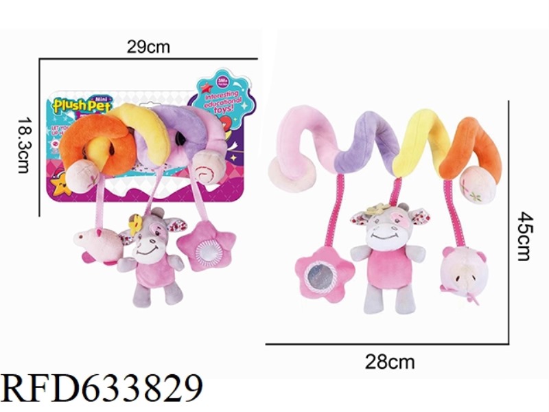 PINK DONKEY PENDANT SOOTHING BED WRAP PLUSH TOY