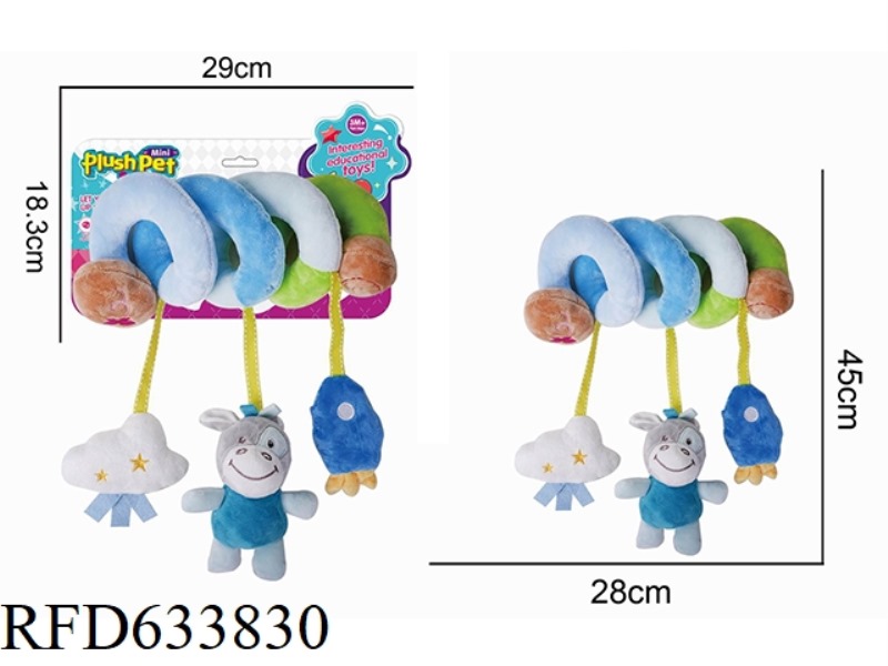 GREEN DONKEY PENDANT SOOTHING BED WRAP PLUSH TOY